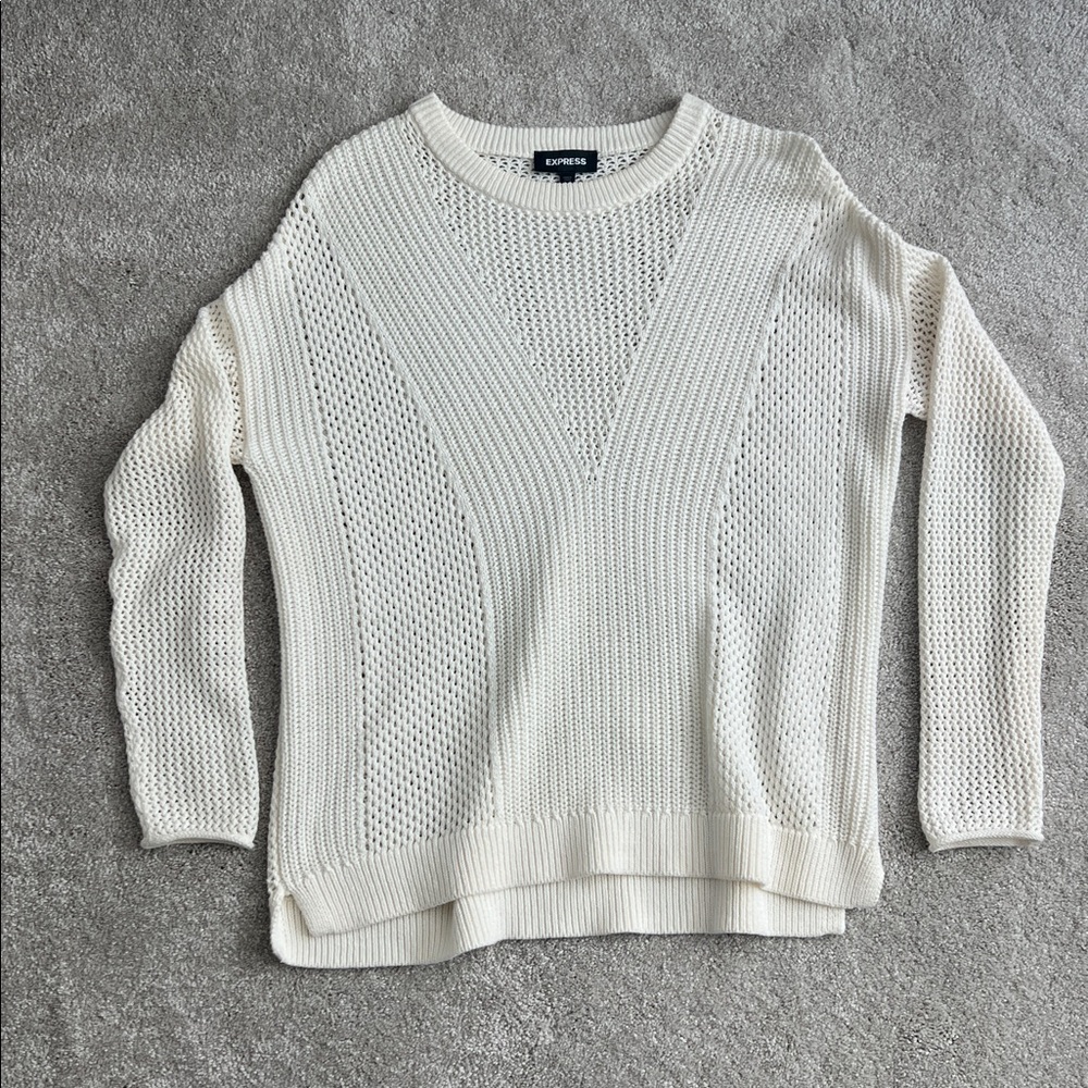 Express Women's Cream Knit Sweater